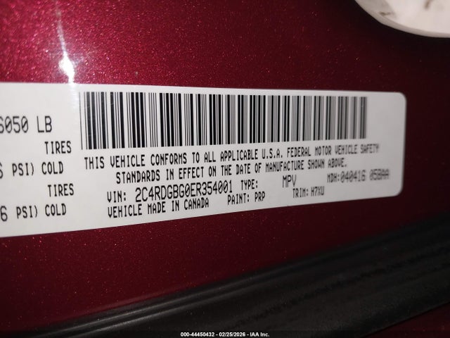 Aukcja sprzedaży 2014 Dodge Grand Caravan Se, vin: 2C4RDGBG0ER354001, numer aukcji: 44450432