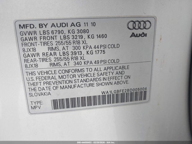 2011 AUDI Q7 WA1LGBFE2BD005004 Photo 8