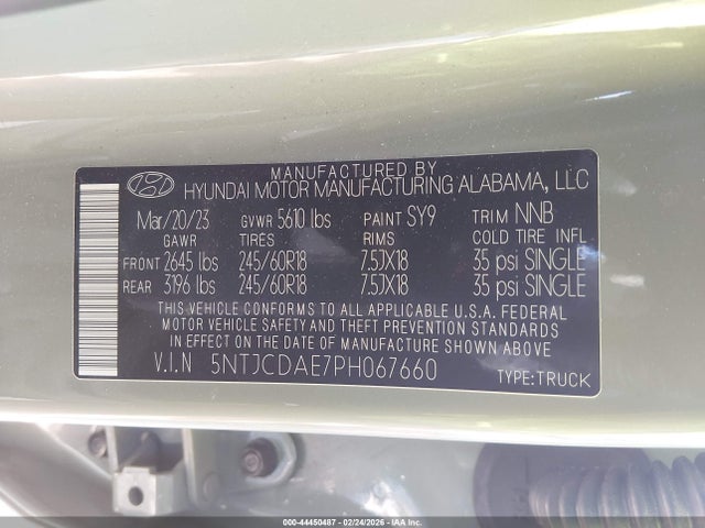 2023 HYUNDAI SANTA CRUZ 5NTJCDAE7PH067660 Photo 8