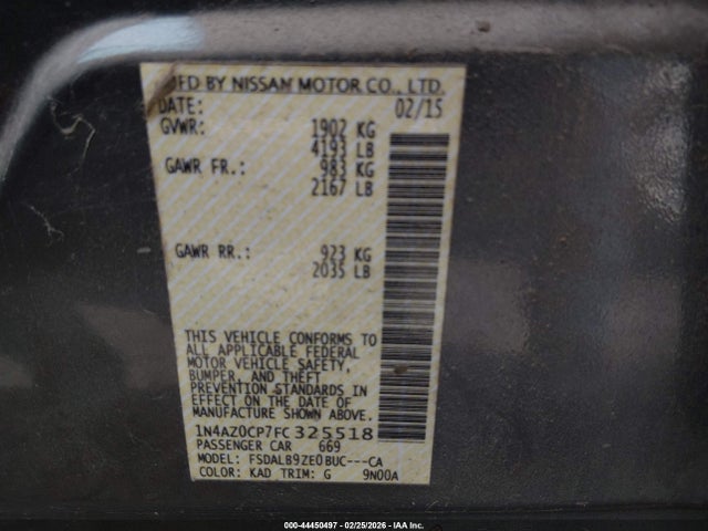 2015 NISSAN LEAF 1N4AZ0CP7FC325518 Photo 8