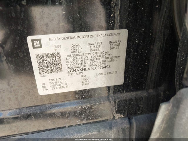 2GNAXHEV9L6275498 Chevrolet Equinox Fwd Ls