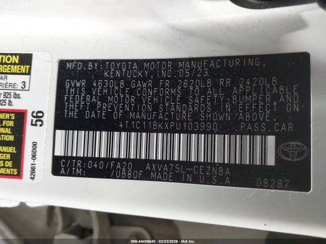 4T1C11BKXPU103990 Toyota CAMRY LE
