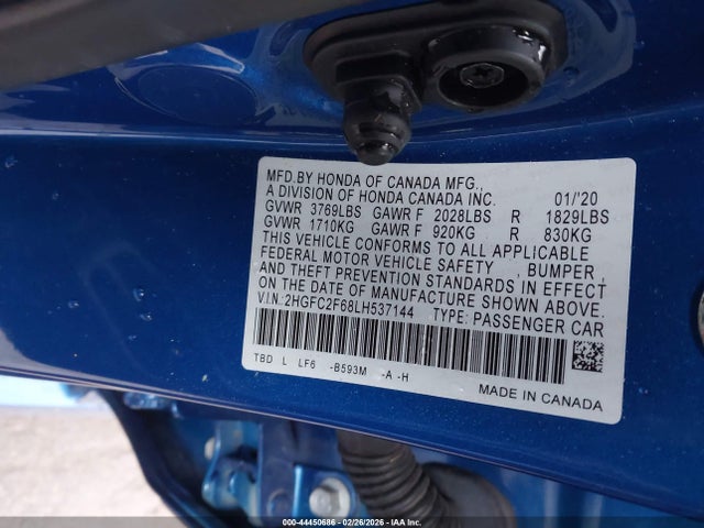 2HGFC2F68LH537144 Honda Civic Lx