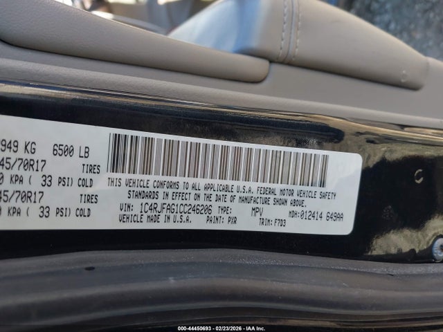 Продажа на аукционе авто 2012 Jeep Grand Cherokee Laredo, vin: 1C4RJFAG1CC246206, номер лота: 44450693