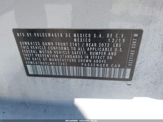 2020 VOLKSWAGEN JETTA 3VWCB7BUXLM017287 Photo 8