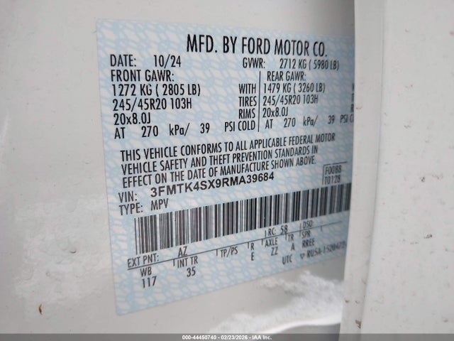 3FMTK4SX9RMA39684 Ford Mustang Mach-e Gt
