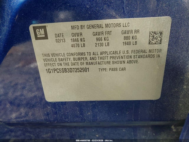 2013 CHEVROLET CRUZE 1G1PC5SB3D7252901 Photo 8