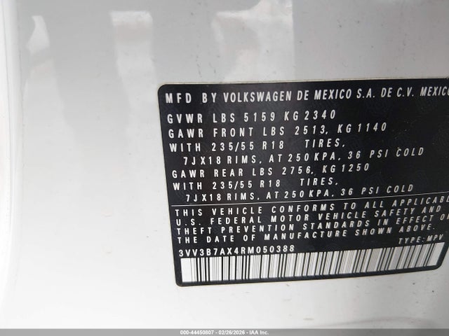 2024 VOLKSWAGEN TIGUAN 3VV3B7AX4RM050388 Photo 8