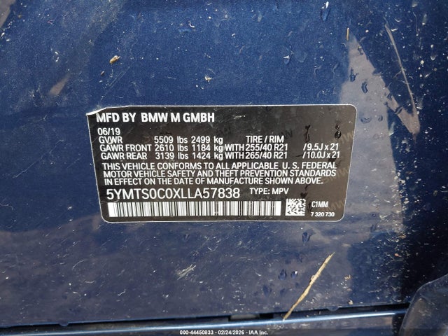 2020 BMW X3 M 5YMTS0C0XLLA57838 Photo 8