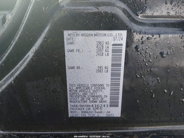 Продаж на аукціоні авто 2024 Nissan Altima S Fwd, vin: 1N4BL4BV4RN436243, номер лоту: 44450834