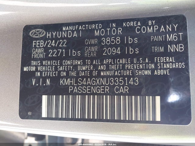 Hyundai ELANTRA SEL 2022 KMHLS4AGXNU335143 Image 9