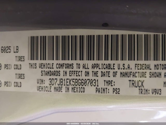 2011 RAM RAM 1500 3D7JB1EK5BG607031 Photo 8