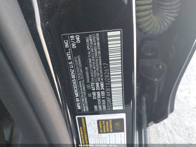 Продаж на аукціоні авто 2018 Mercedes-benz C 300 4matic, vin: 55SWF4KB1JU282617, номер лоту: 44450989
