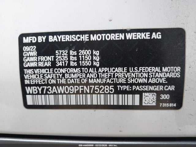 WBY73AW09PFN75285 BMW I4 Edrive40