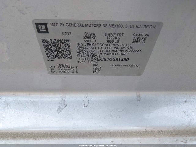 3GTU2NEC8JG381850 GMC Sierra 1500 Slt