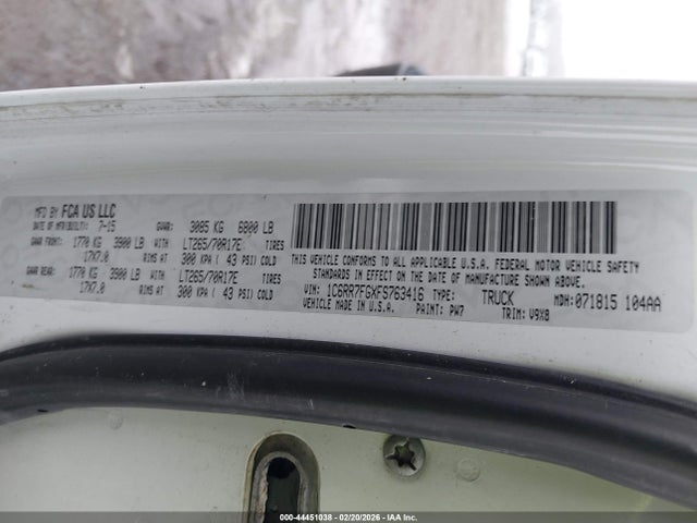 Продажа на аукционе авто 2015 Ram 1500 Tradesman, vin: 1C6RR7FGXFS763416, номер лота: 44451038