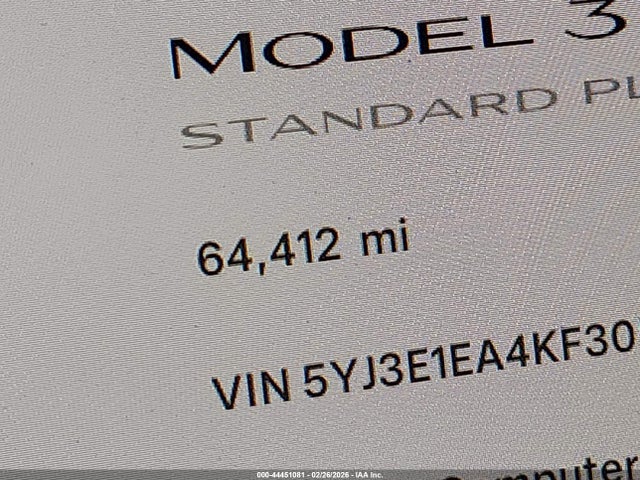 Tesla Model 3 Long Range/mid Range/standard Range/standard Range Plus 2019 5YJ3E1EA4KF305611 Image 16