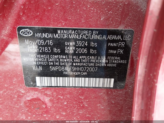 Продаж на аукціоні авто 2017 Hyundai Elantra Se, vin: 5NPD84LF9HH072007, номер лоту: 44451097