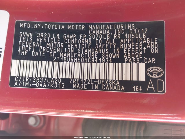 Toyota Corolla Xse 2017 2T1BURHE0HC841934 Image 9