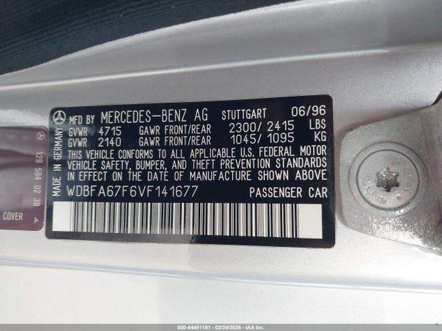 Aukcja sprzedaży 1997 Mercedes-benz Sl 500, vin: WDBFA67F6VF141677, numer aukcji: 44451191