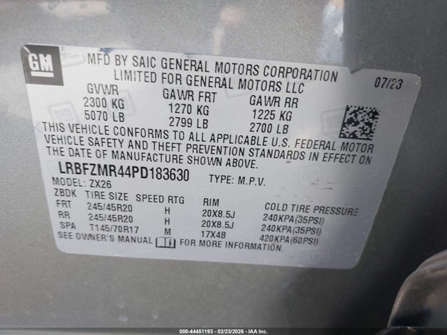 2023 Buick Envision Preferred Awd მანქანა იყიდება აუქციონზე, vin: LRBFZMR44PD183630, აუქციონის ნომერი: 44451193
