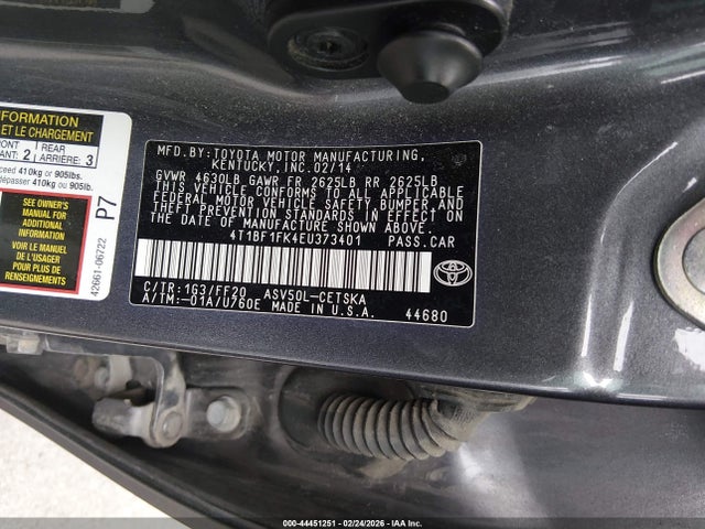 Toyota CAMRY SE 2014 4T1BF1FK4EU373401 Image 9
