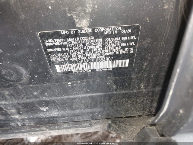 Продаж на аукціоні авто 2020 Subaru Forester Touring, vin: JF2SKAXC3LH564807, номер лоту: 44451304