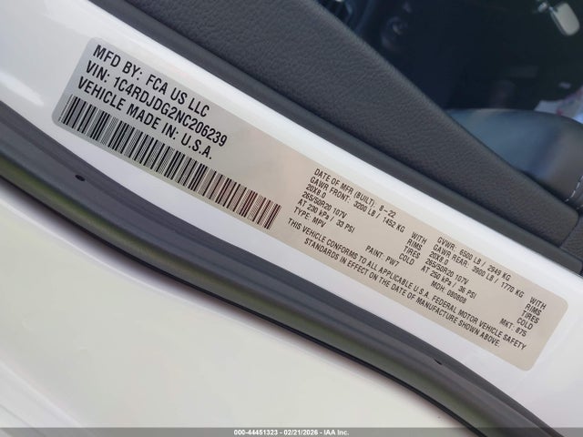 2022 DODGE DURANGO 1C4RDJDG2NC206239 Photo 8