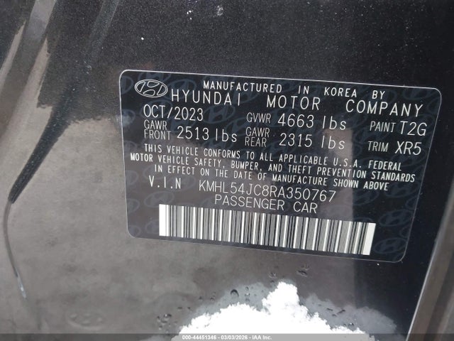 Aukcja sprzedaży 2024 Hyundai Sonata N Line, vin: KMHL54JC8RA350767, numer aukcji: 44451346