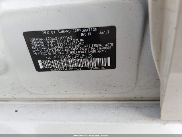 2018 Subaru Wrx Sti მანქანა იყიდება აუქციონზე, vin: JF1VA2M62J9805708, აუქციონის ნომერი: 44451352