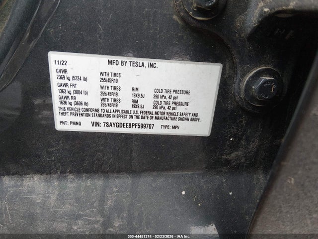 2023 TESLA MODEL Y 7SAYGDEE8PF599707 Photo 8