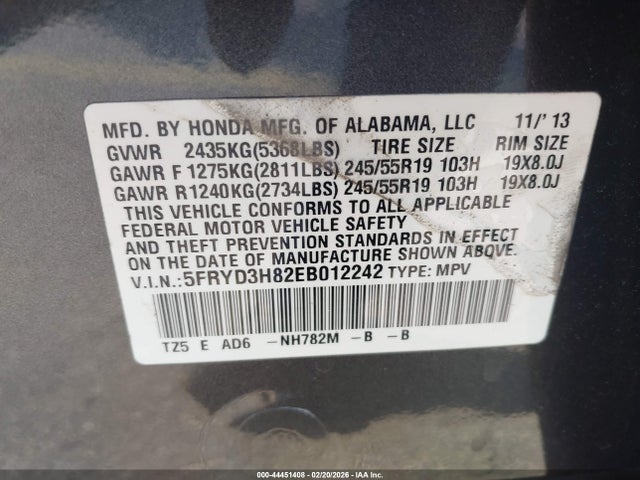 2014 ACURA MDX 5FRYD3H82EB012242 Photo 8
