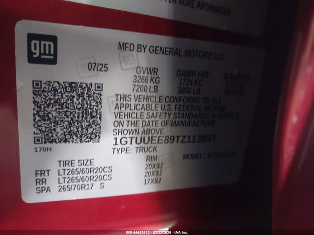 1GTUUEE89TZ113897 GMC SIERRA 1500