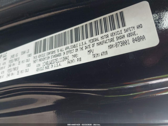 2014 Jeep Wrangler Unlimited Sahara მანქანა იყიდება აუქციონზე, vin: 1C4BJWEG7EL112041, აუქციონის ნომერი: 44451425