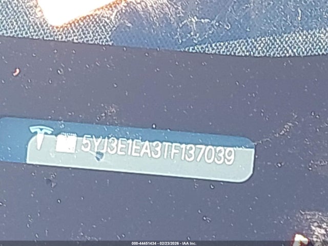 44451434 :رقم المزاد ، 5YJ3E1EA3TF137039 vin ، 2026 Tesla Model 3 Premium Rear-wheel Drive/standard Rear-wheel Drive مزاد بيع
