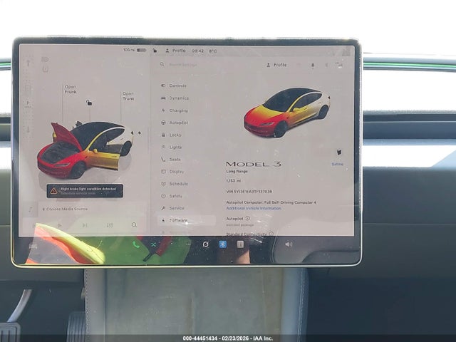 44451434 :رقم المزاد ، 5YJ3E1EA3TF137039 vin ، 2026 Tesla Model 3 Premium Rear-wheel Drive/standard Rear-wheel Drive مزاد بيع