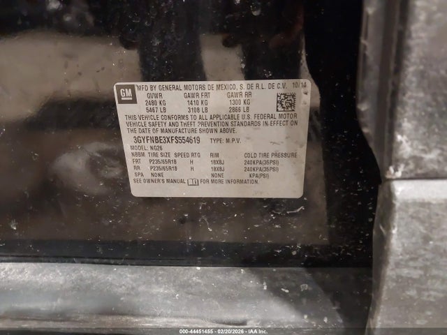 2015 CADILLAC SRX 3GYFNBE3XFS554619 Photo 8