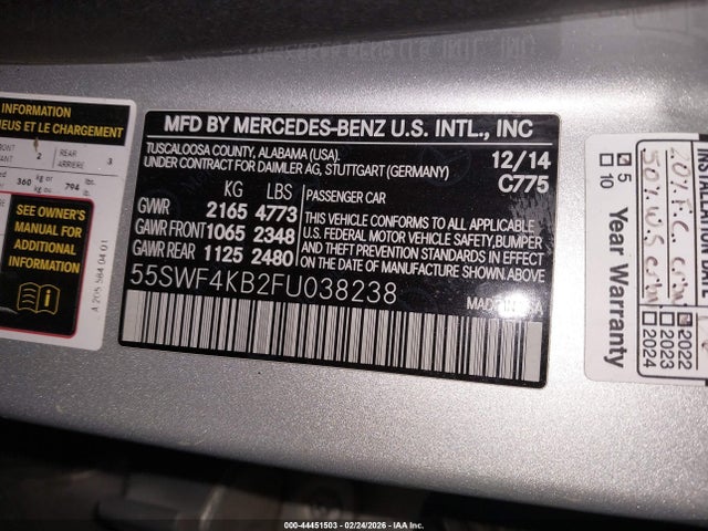 2015 MERCEDES-BENZ C 300 55SWF4KB2FU038238 Photo 8