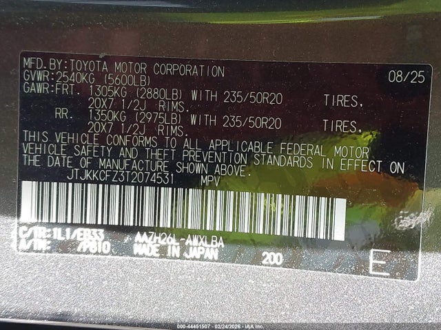 JTJKKCFZ3T2074531 Lexus Nx 450h+ F Sport Handling