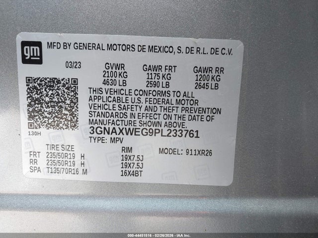 Chevrolet Equinox Awd Rs 2023 3GNAXWEG9PL233761 Image 9