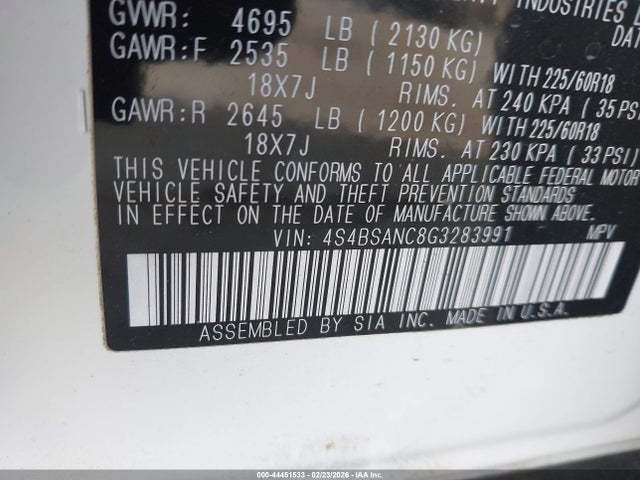 4S4BSANC8G3283991 Subaru Outback 2.5i Limited