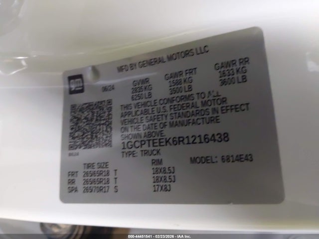 1GCPTEEK6R1216438 Chevrolet Colorado 4wd Trail Boss