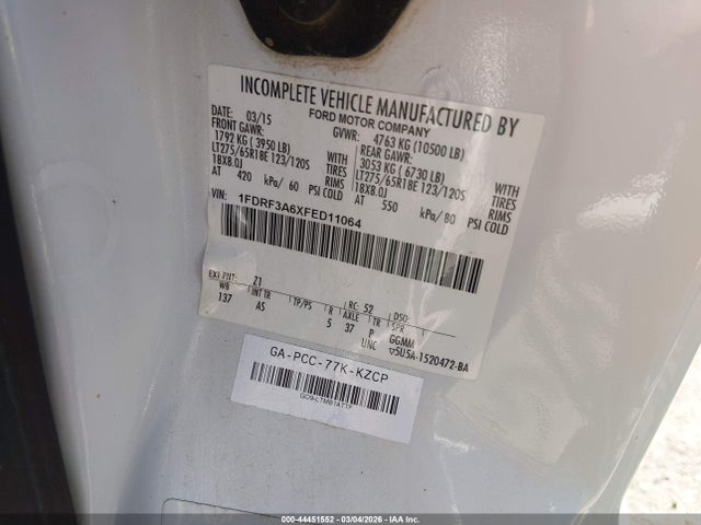 Ford F-350 Xl 2015 1FDRF3A6XFED11064 Image 8