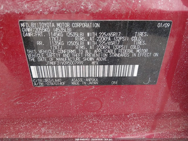 2009 TOYOTA RAV4 JTMBF31V095007999 Photo 8