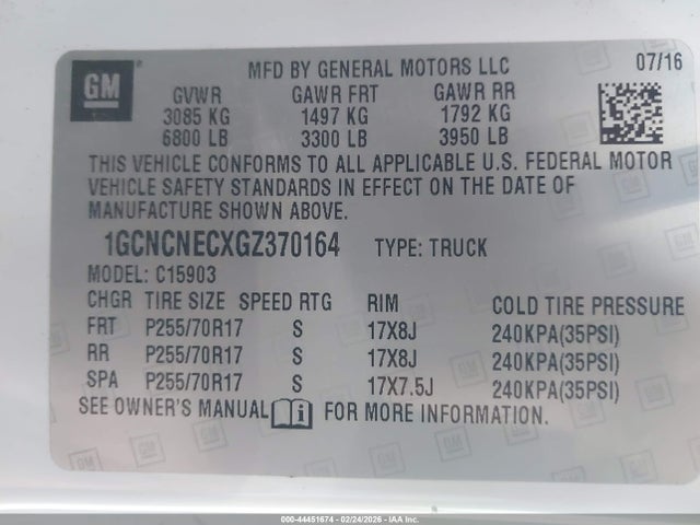 1GCNCNECXGZ370164 Chevrolet Silverado 1500 Ls