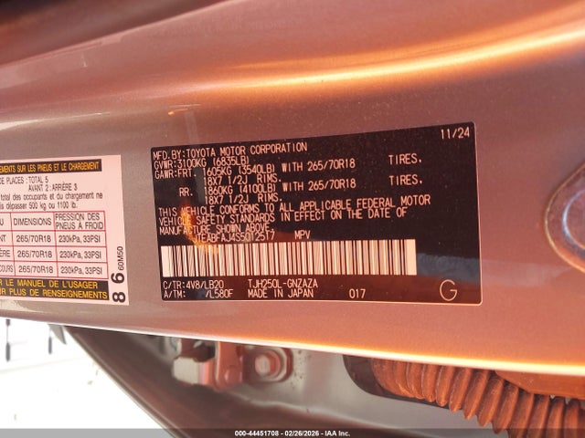 Toyota Land Cruiser 2025 JTEABFAJ4S5012517 Image 9