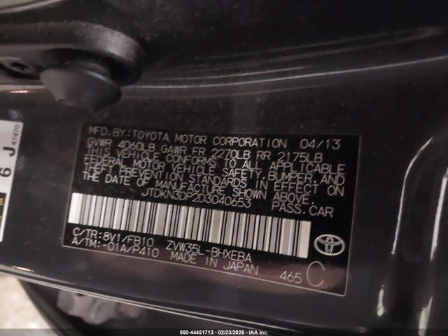 2013 TOYOTA PRIUS PLUG-IN JTDKN3DP2D3040653 Photo 8