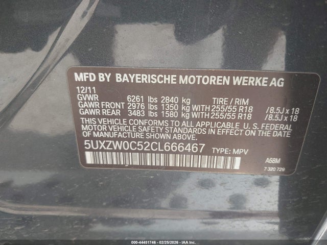 Aukcja sprzedaży 2012 Bmw X5 Xdrive35d, vin: 5UXZW0C52CL666467, numer aukcji: 44451746