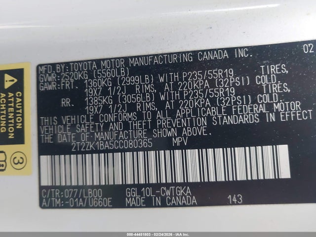 Продаж на аукціоні авто 2012 Lexus Rx 350, vin: 2T2ZK1BA5CC080365, номер лоту: 44451803