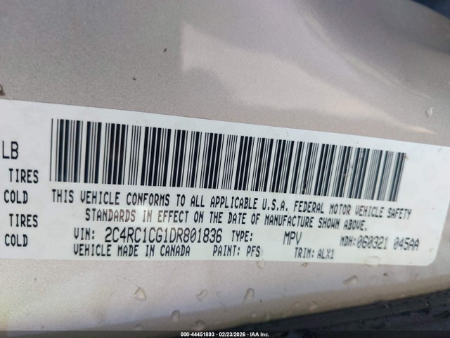 Aukcja sprzedaży 2013 Chrysler Town & Country Touring-l, vin: 2C4RC1CG1DR801836, numer aukcji: 44451893